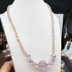 Elegant Amethyst Beaded Necklace